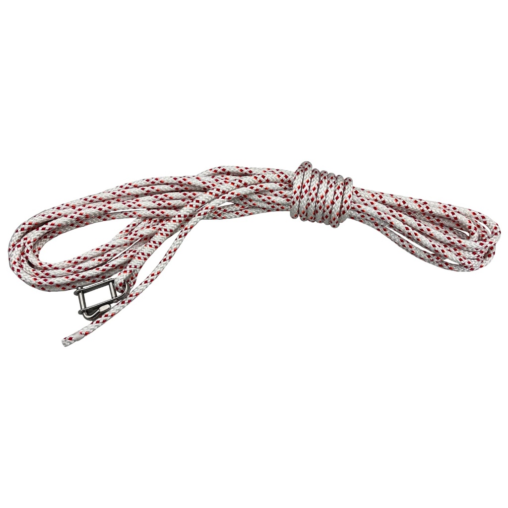 Main Halyard - 8mm x 36 FT VPC Red Fleck w/ Ronstan Shackle #RF1033 Spliced one end, Whip other end