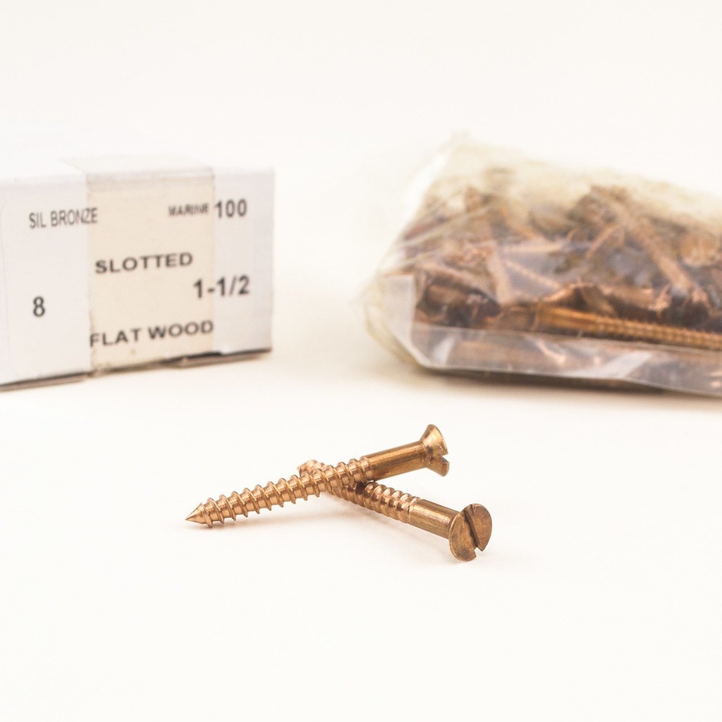 Davey & Company Silicon Bronze Wood Screws - Slotted Head