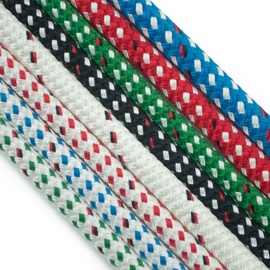 SHORT - 6mm x 34' Endura Braid White w/ Red Tracer