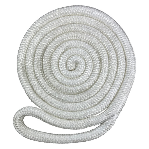 [03-120981] 1" x 16 FT Nylon Double Braid White - 12" Eye One End